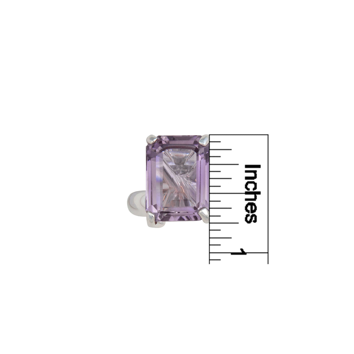 Sterling Silver Amethyst Rectangle Prong Set Ring | Charles Albert Jewelry