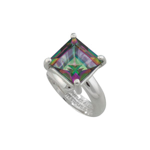 Sterling Silver Rainbow Mystic Quartz Prong Set Ring | Charles Albert Jewelry