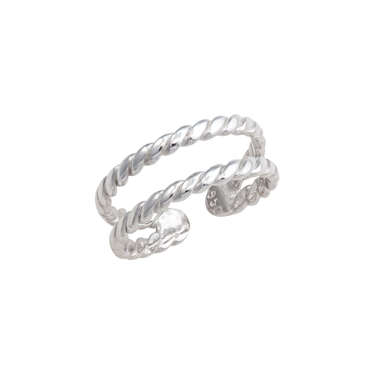 Sterling Silver Double Twisted Adjustable Cuff Ring | Charles Albert Jewelry