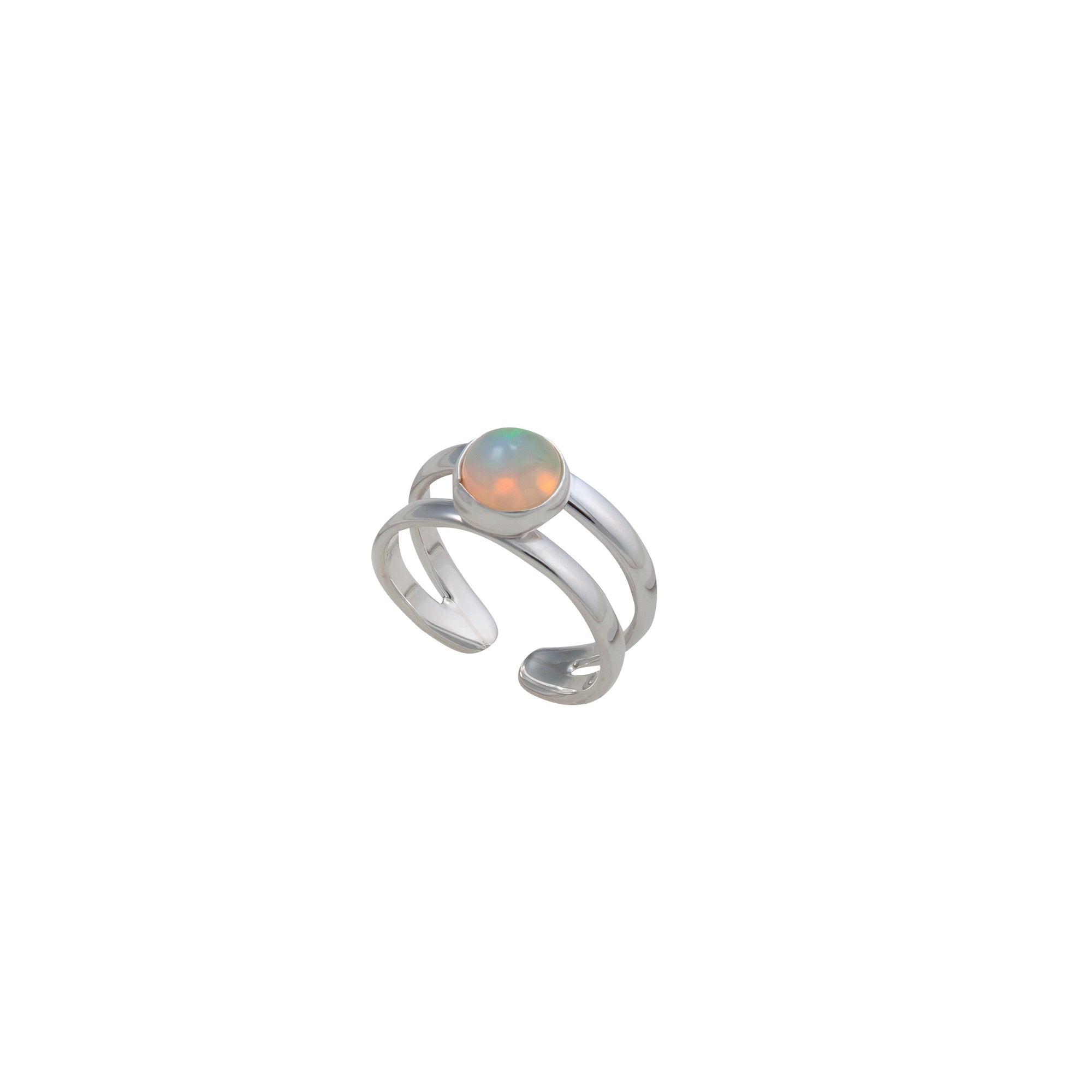 Sterling Silver Ethiopian Opal Cuff Ring | Charles Albert Jewelry