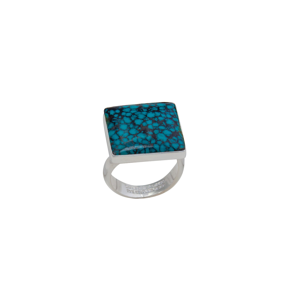 Sterling Silver Turquoise Square Adjustable Ring | Charles Albert Jewelry