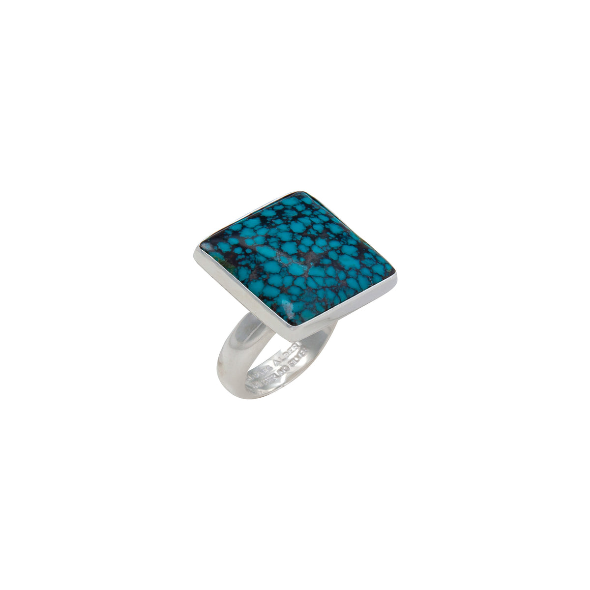 Sterling Silver Turquoise Square Adjustable Ring | Charles Albert Jewelry