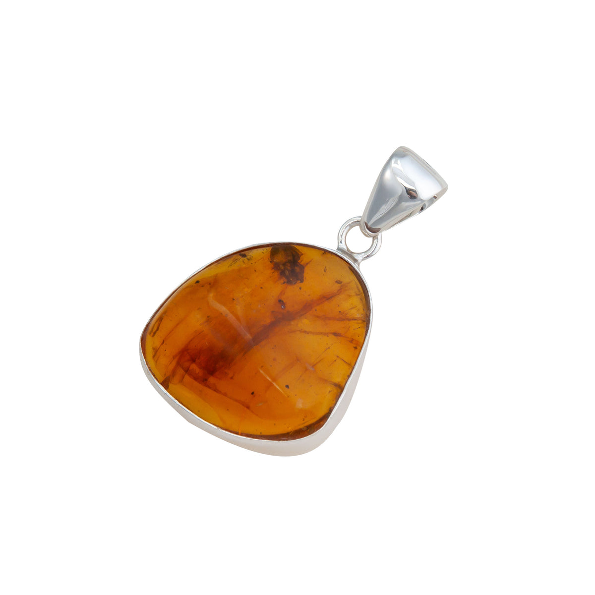 Sterling Silver Amber Pendant | Charles Albert Jewelry