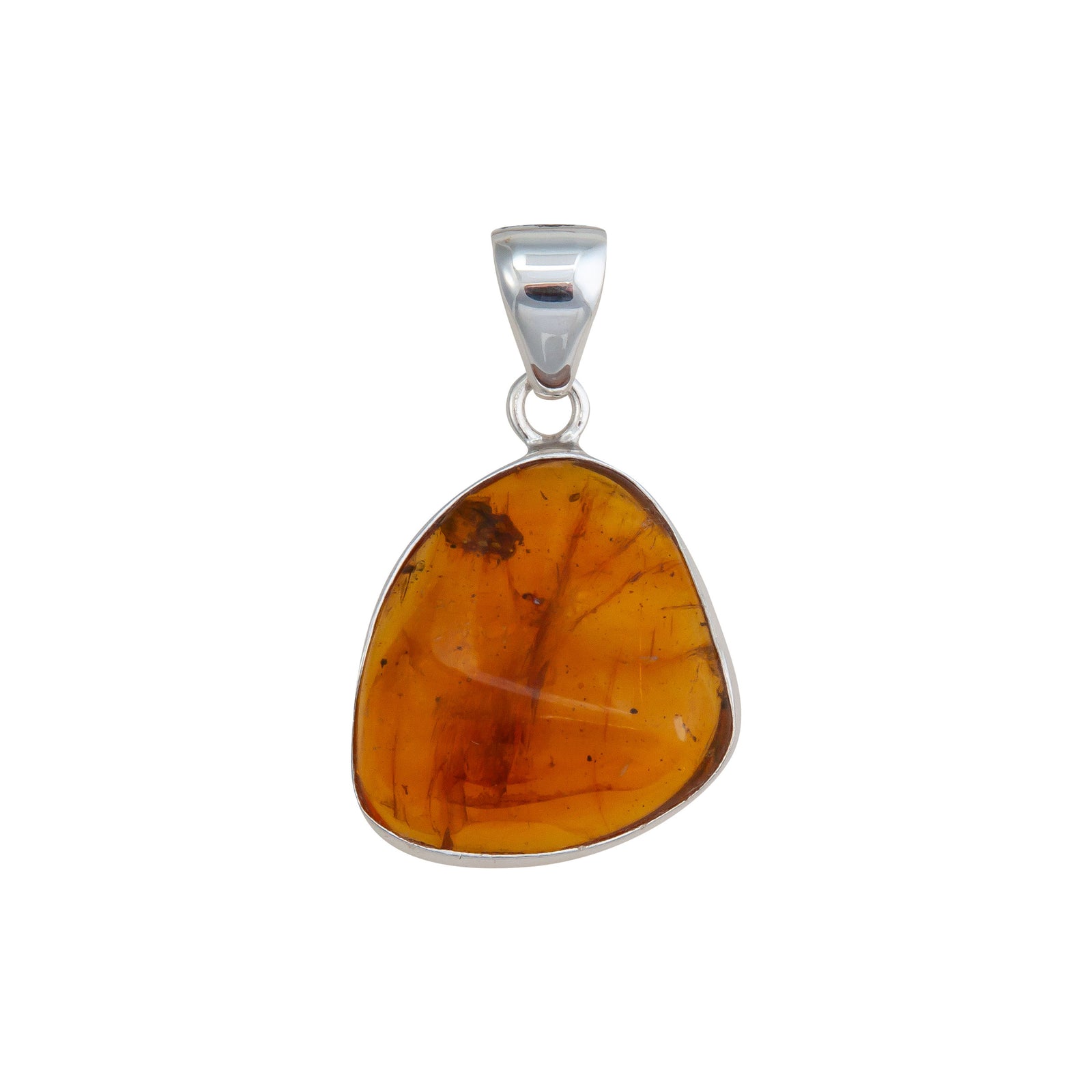 Sterling Silver Amber Pendant | Charles Albert Jewelry