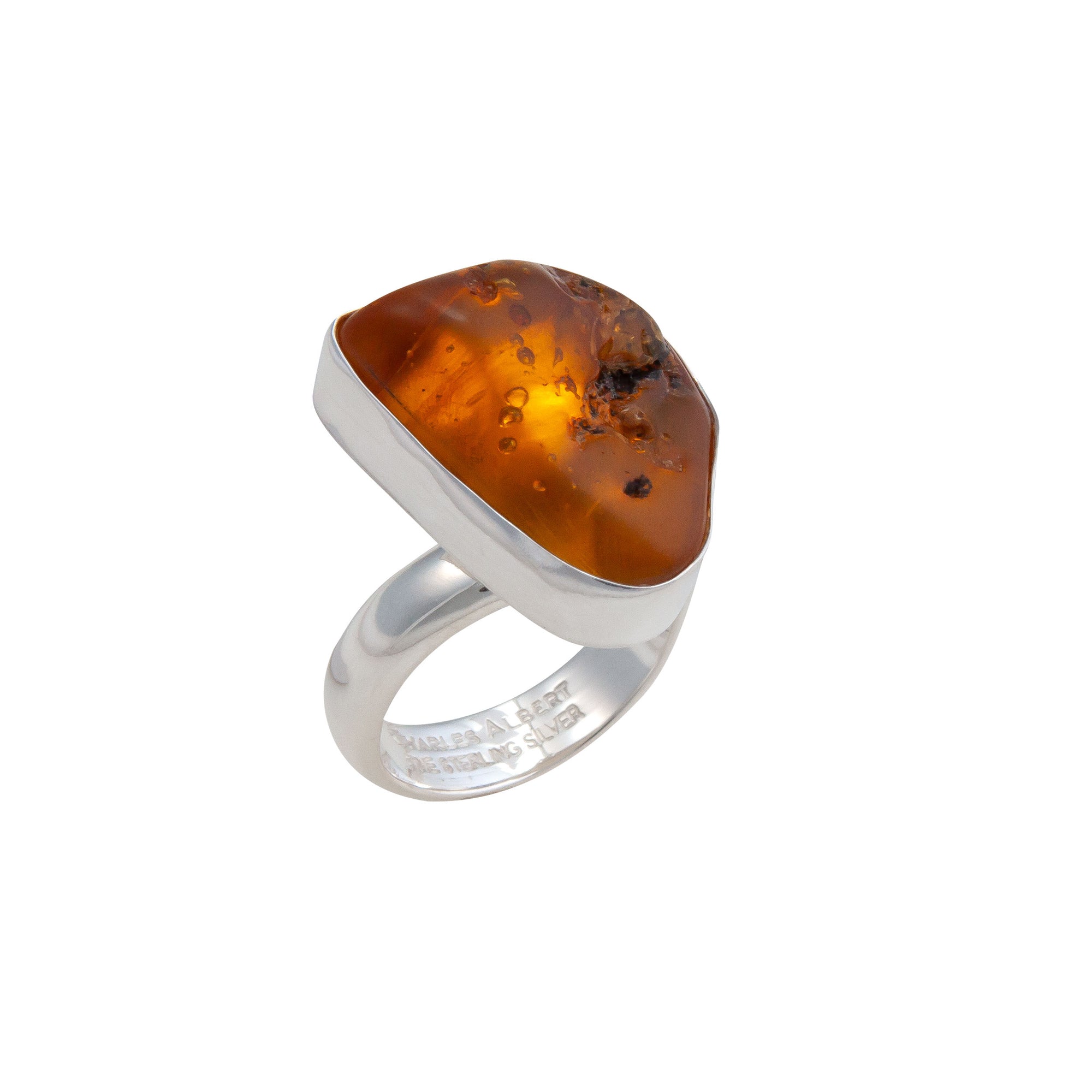 Sterling Silver Amber Adjustable Ring | Charles Albert Jewelry