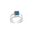 Sterling Silver Blue Zircon Adjustable Cuff Ring | Charles Albert Jewelry