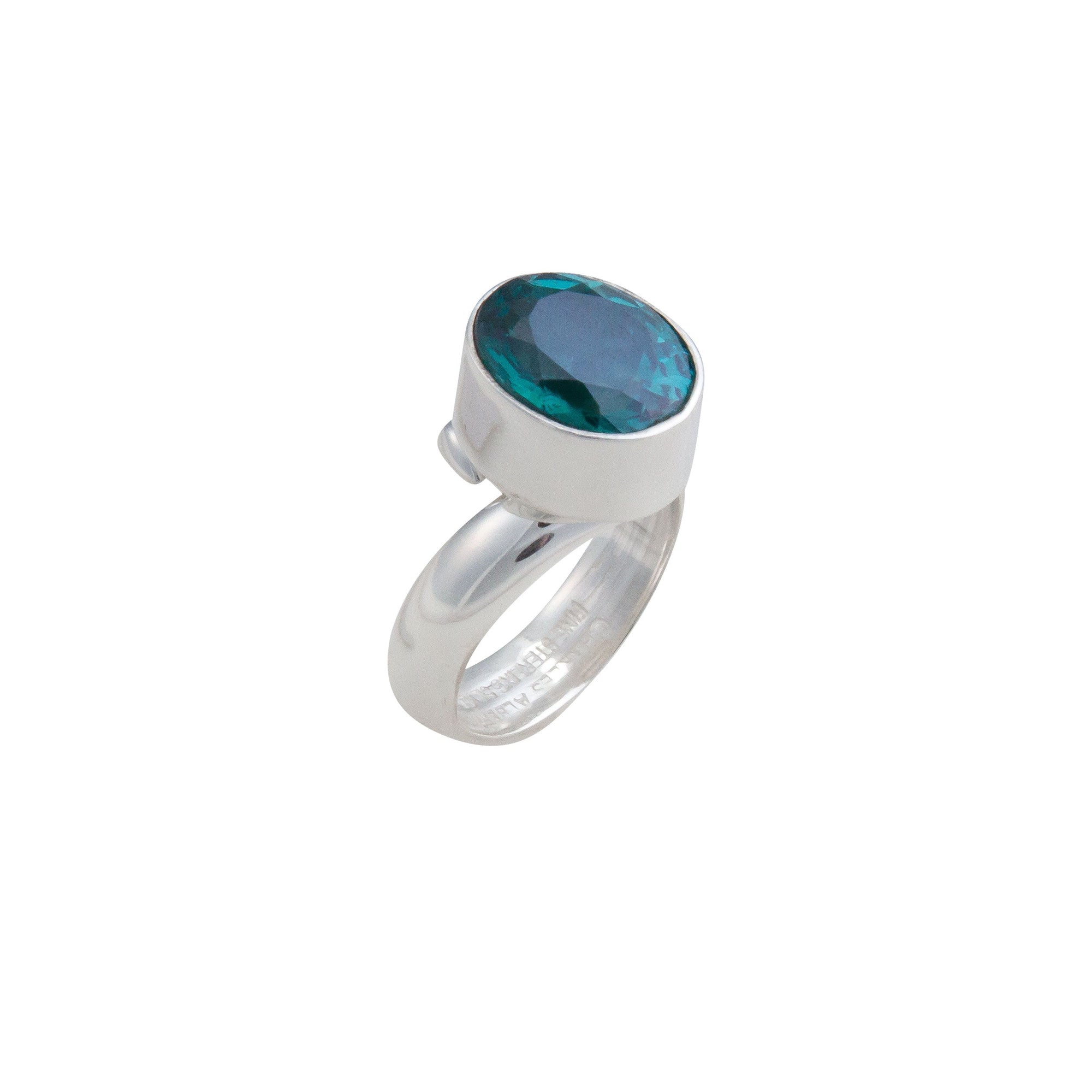 Sterling Silver Chrome Dioptase Adjustable Ring | Charles Albert Jewelry