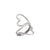 Sterling Silver Double Heart Hammered Adjustable Ring
