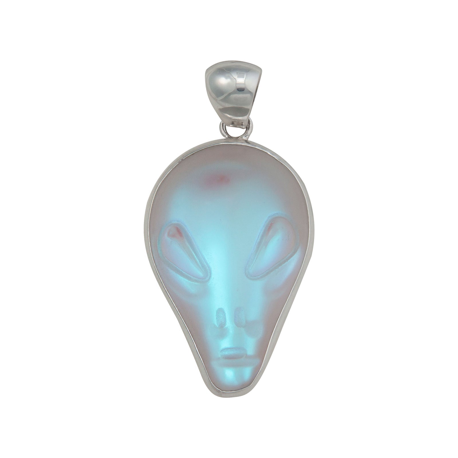Sterling Silver Luminite Alien Head Pendant | Charles Albert Jewelry