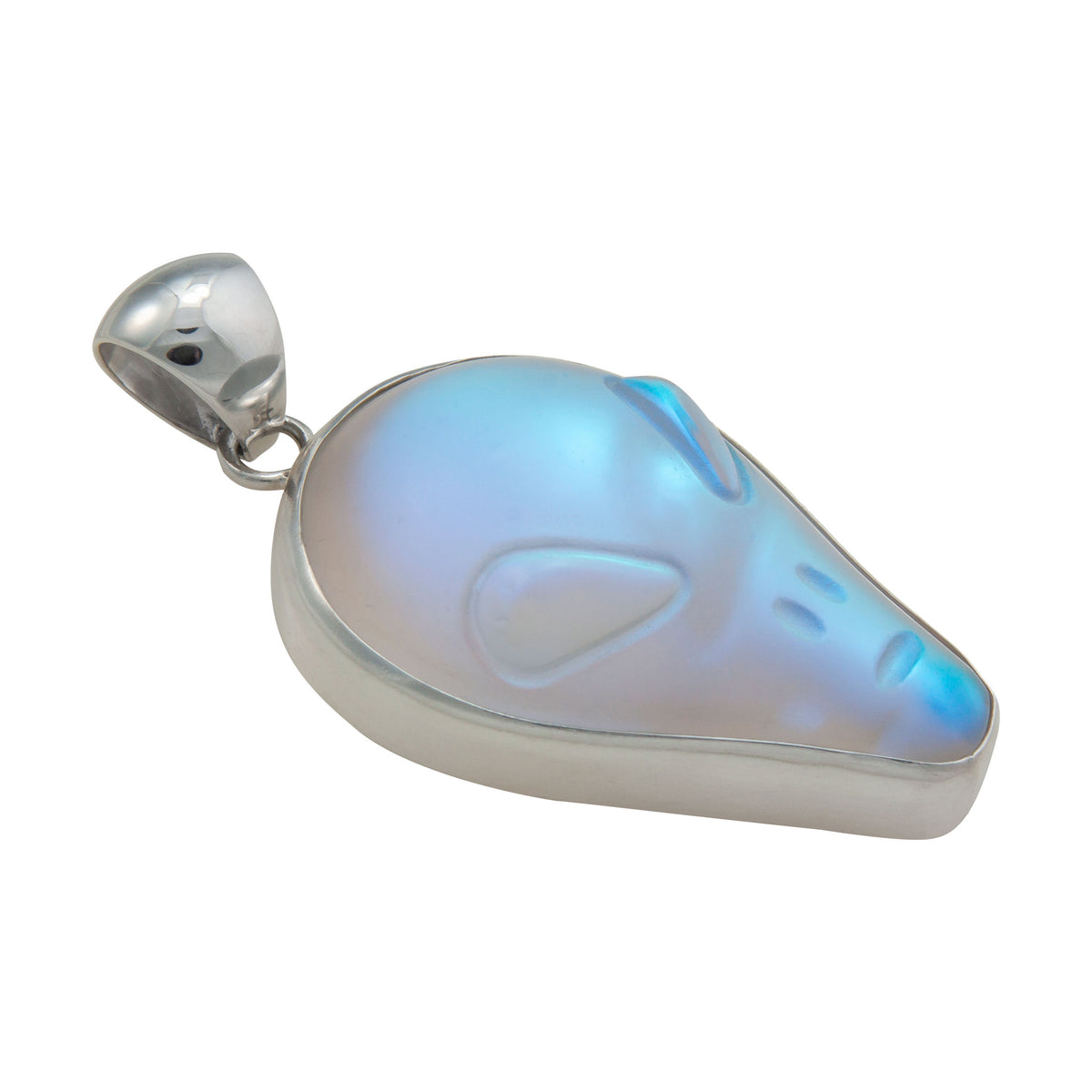Sterling Silver Luminite Alien Head Pendant | Charles Albert Jewelry