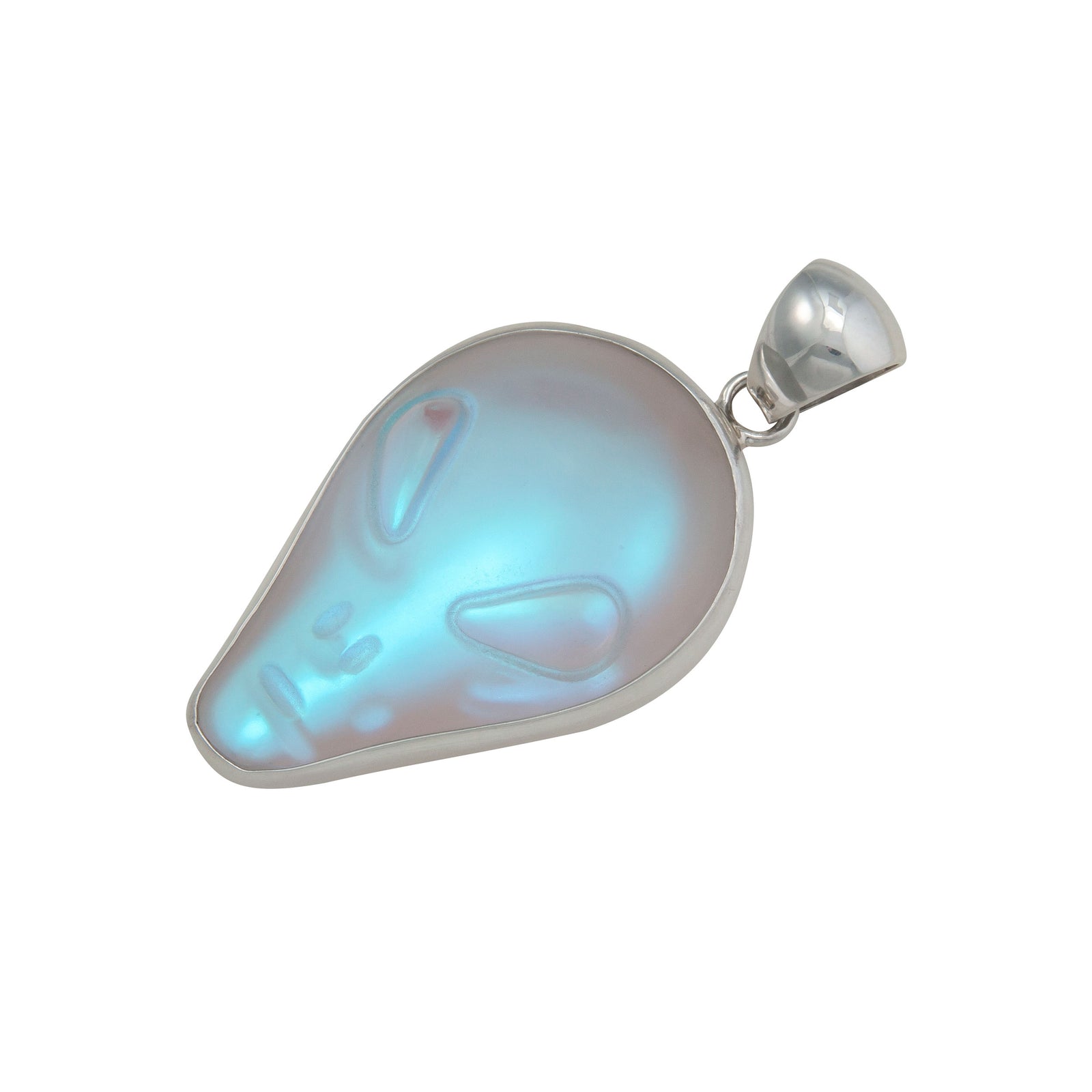 Sterling Silver Luminite Alien Head Pendant | Charles Albert Jewelry
