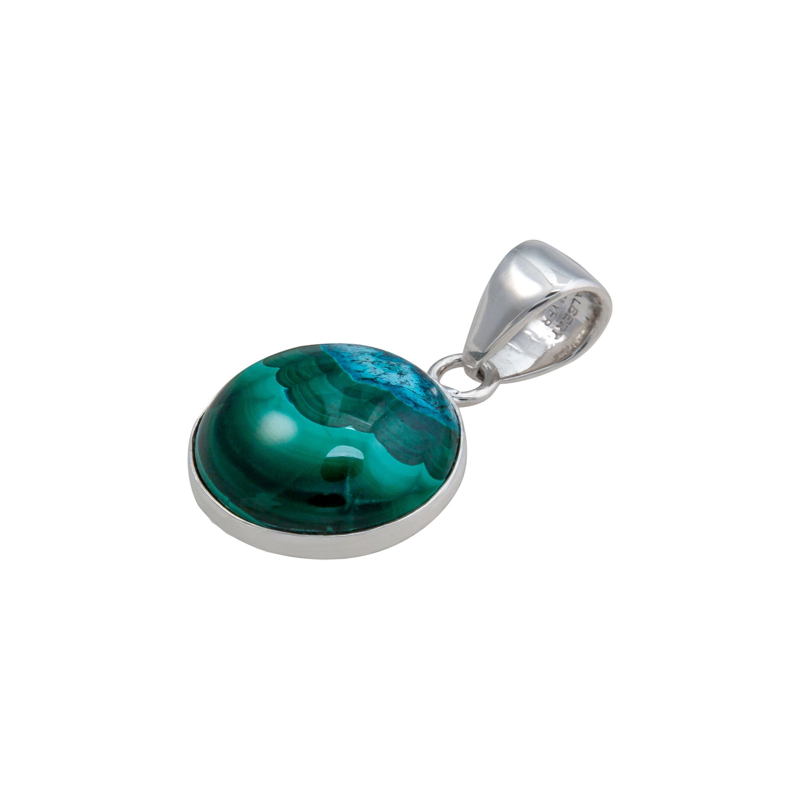 Sterling Silver Shattuckite Round Pendant | Charles Albert Jewelry