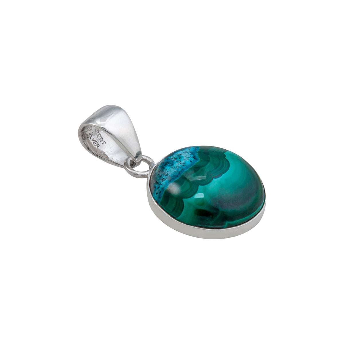 Sterling Silver Shattuckite Round Pendant | Charles Albert Jewelry