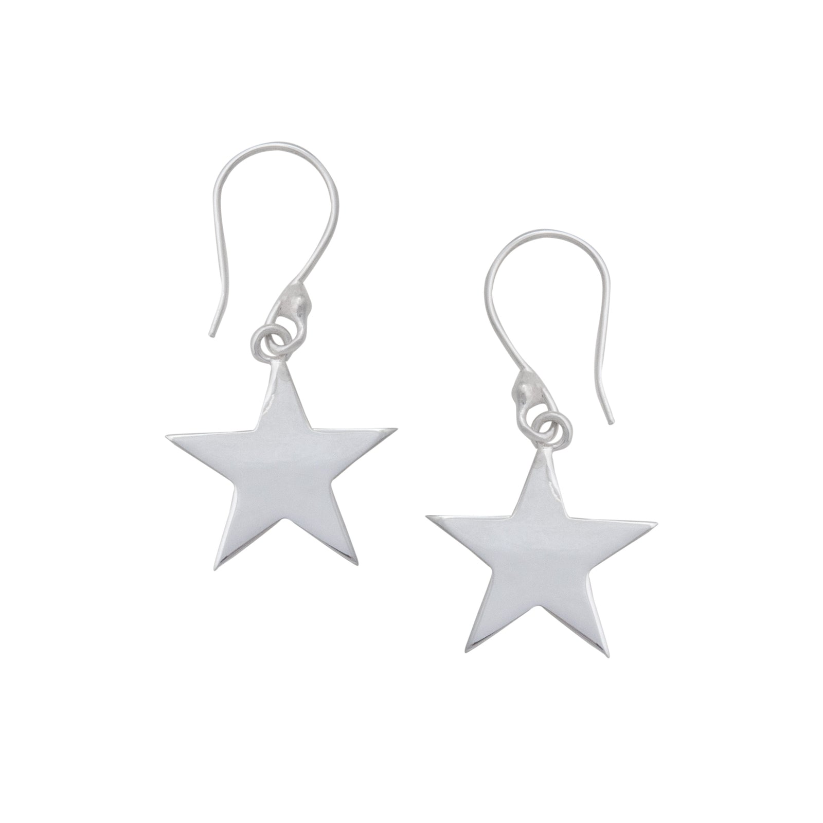 Sterling Silver Star Drop Earrings | Charles Albert Jewelry