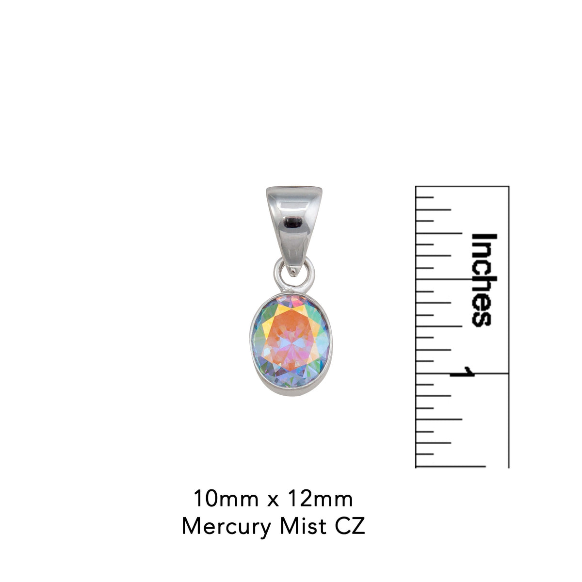 Sterling Silver Mercury Mist Oval Petite Pendant | Charles Albert Jewelry
