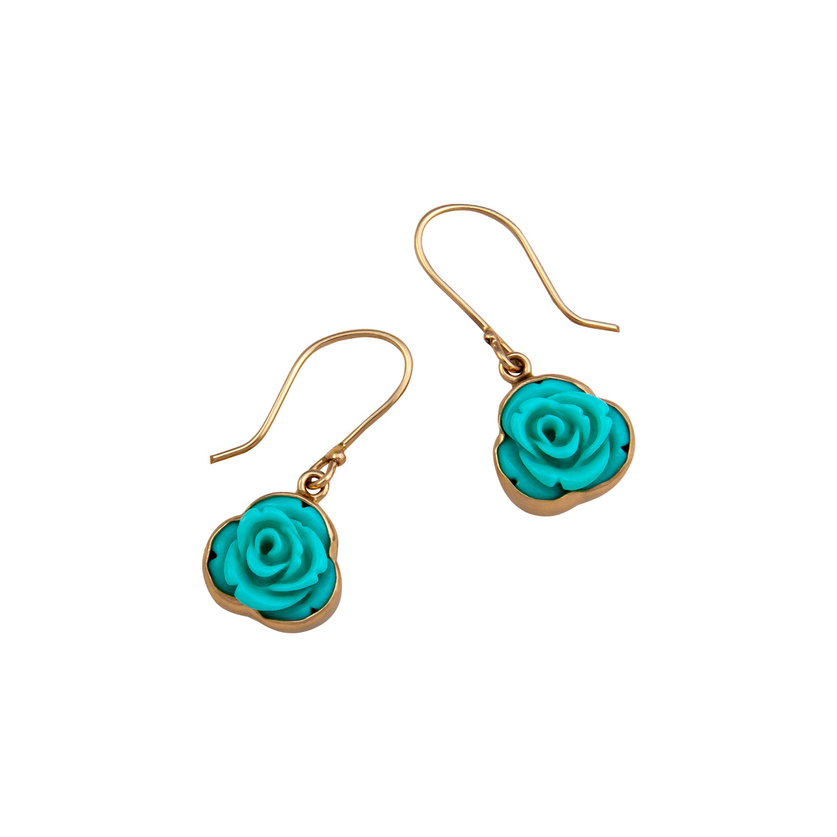 Alchemia Teal Resin Rose Drop Earrings | Charles Albert Jewelry