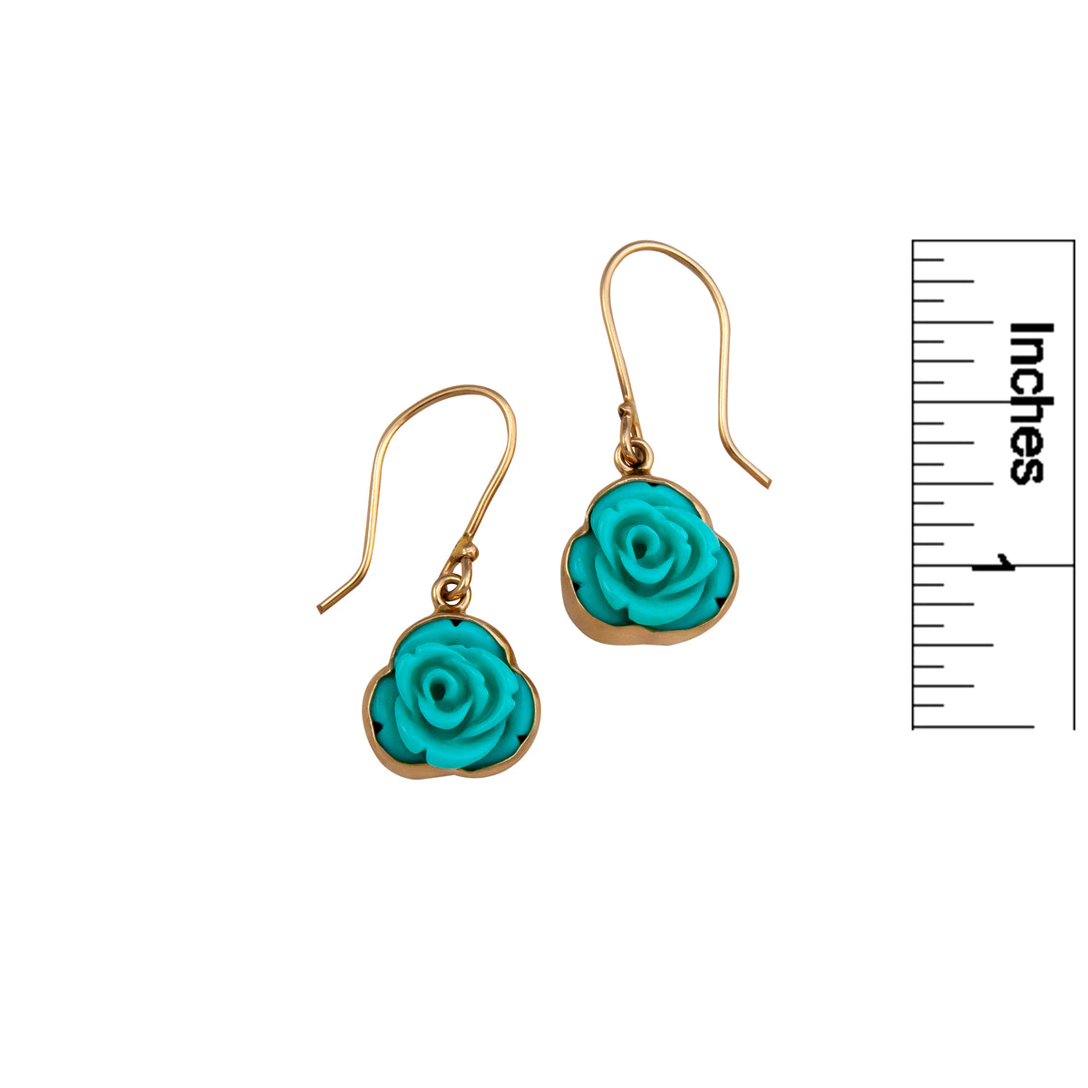 Alchemia Teal Resin Rose Drop Earrings | Charles Albert Jewelry
