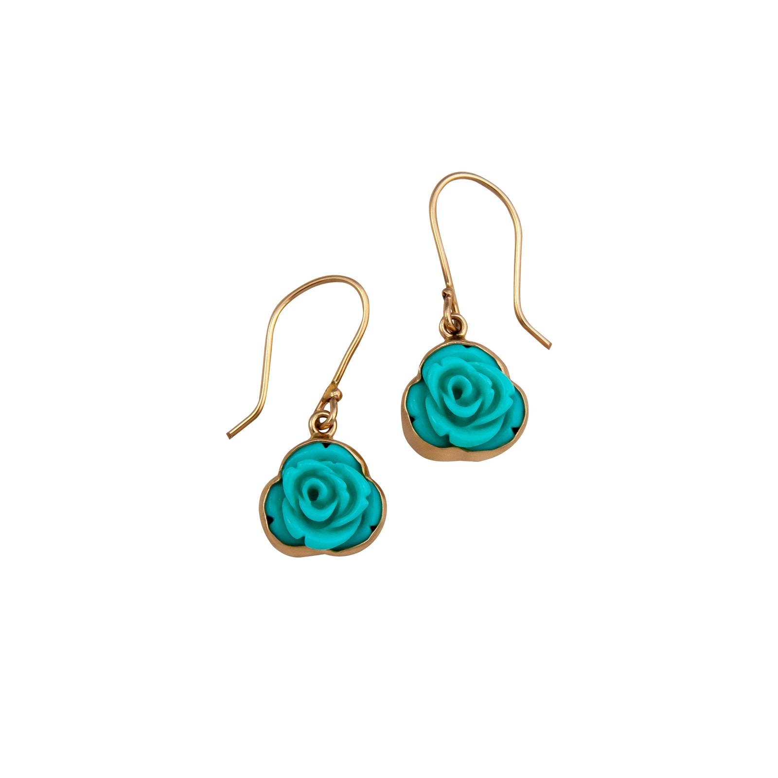 Alchemia Teal Resin Rose Drop Earrings | Charles Albert Jewelry
