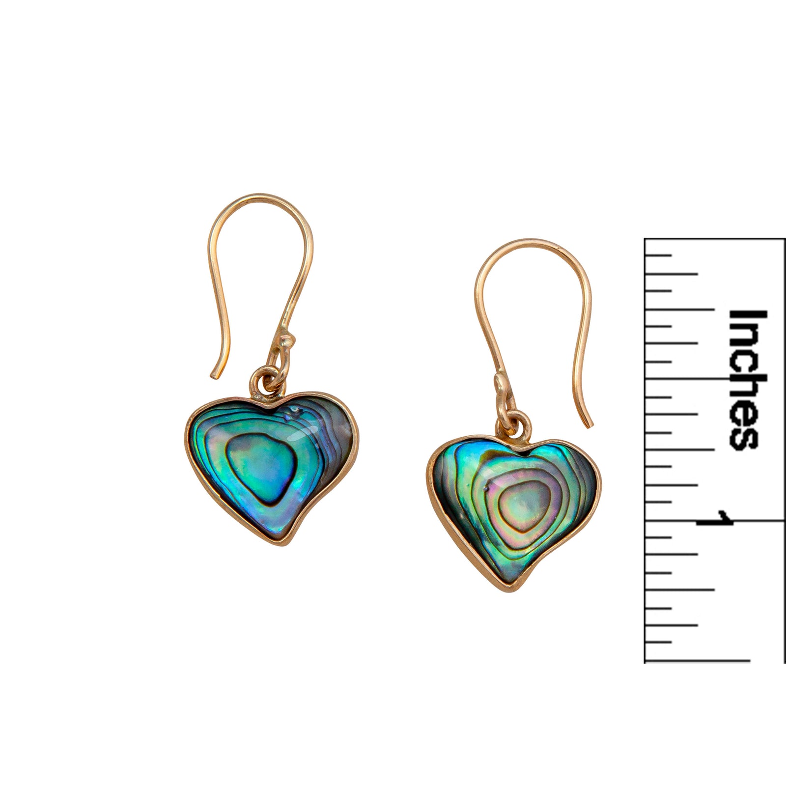Alchemia Natural Abalone Heart Drop Earrings | Charles Albert Jewelry