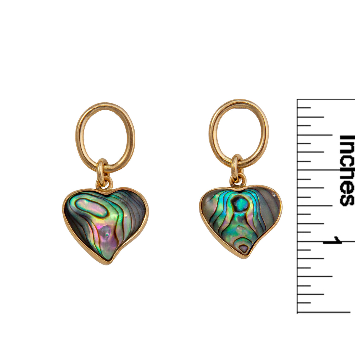 Alchemia Green Abalone Heart Round Post Earrings | Charles Albert Jewelry