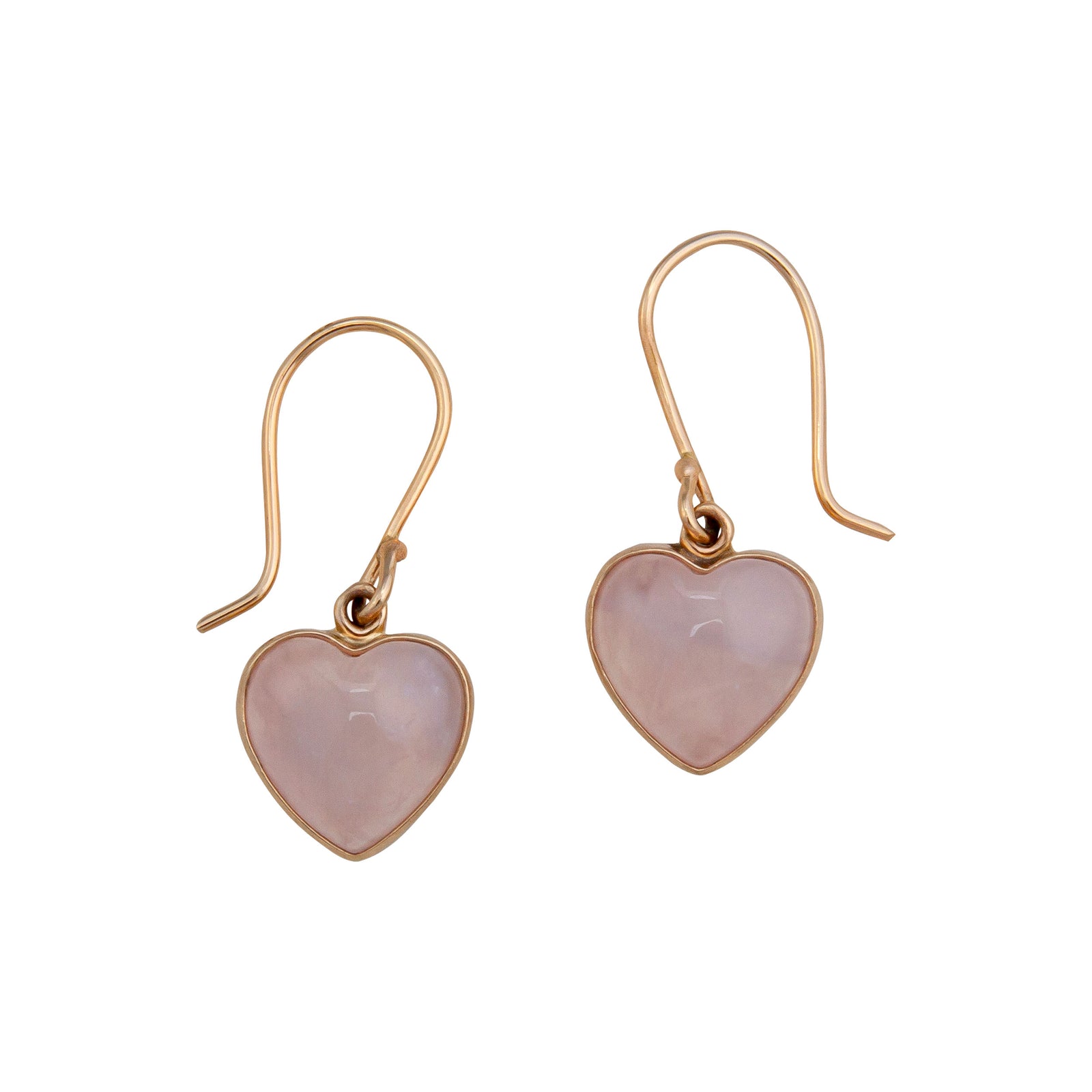 Alchemia Rose Quartz Hear Drop Earrings
