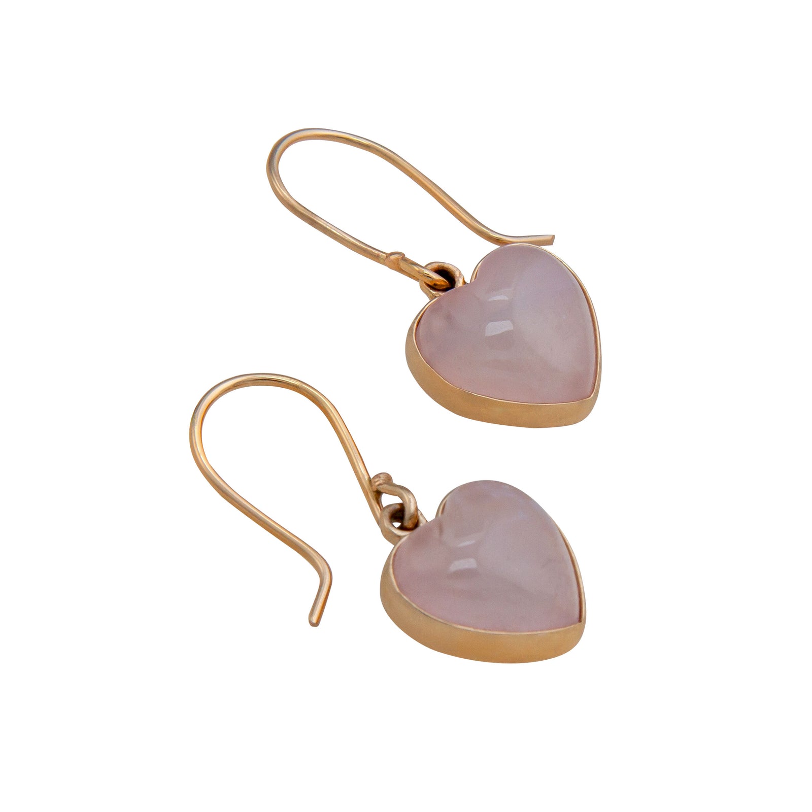 Alchemia Rose Quartz Hear Drop Earrings
