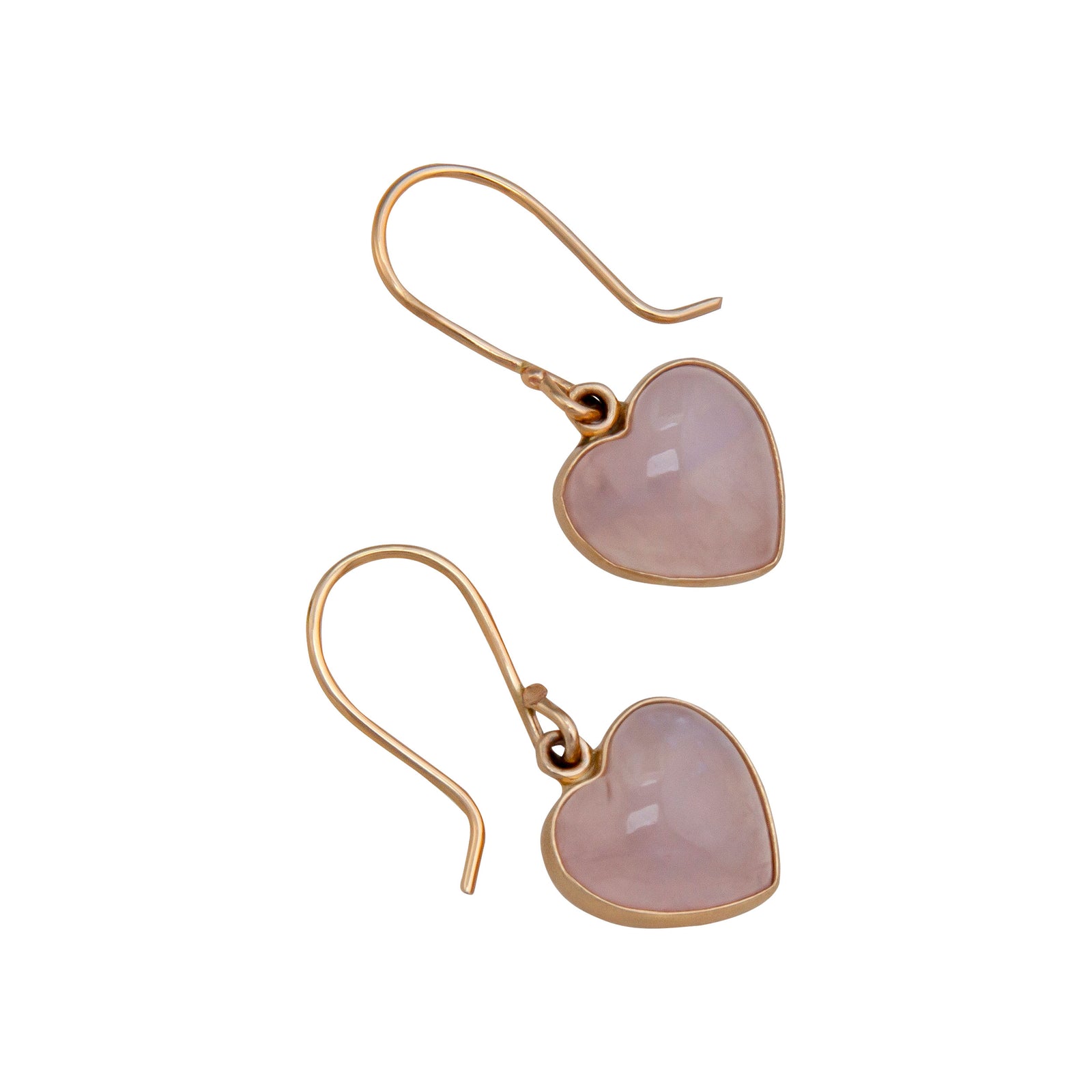 Alchemia Rose Quartz Hear Drop Earrings