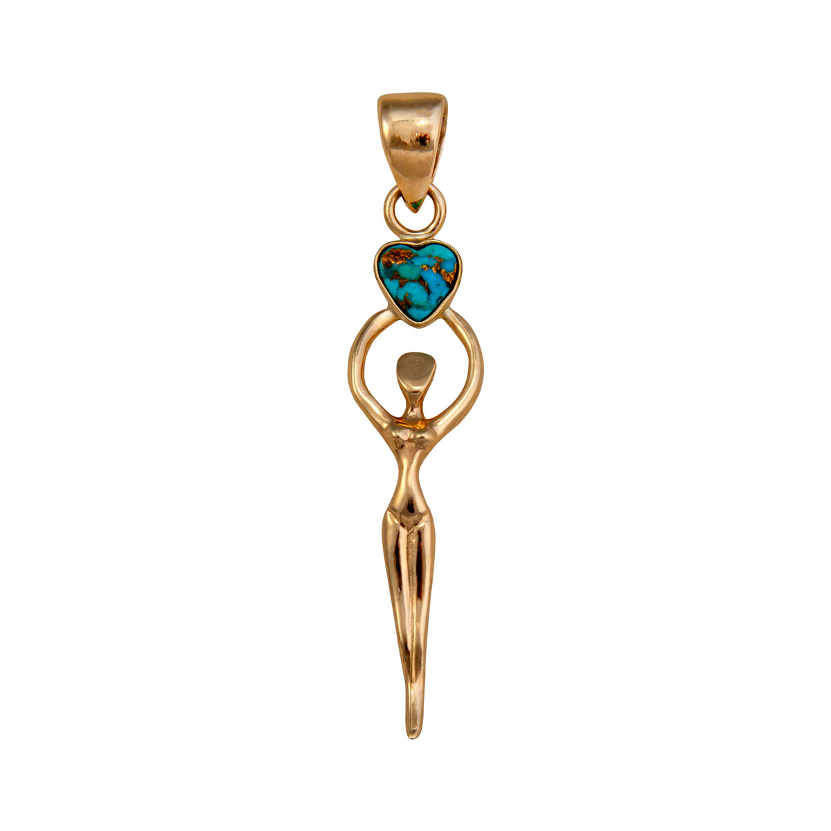 Alchemia Copper Infused Turquoise Heart Goddess Pendant | Charles Albert Jewelry