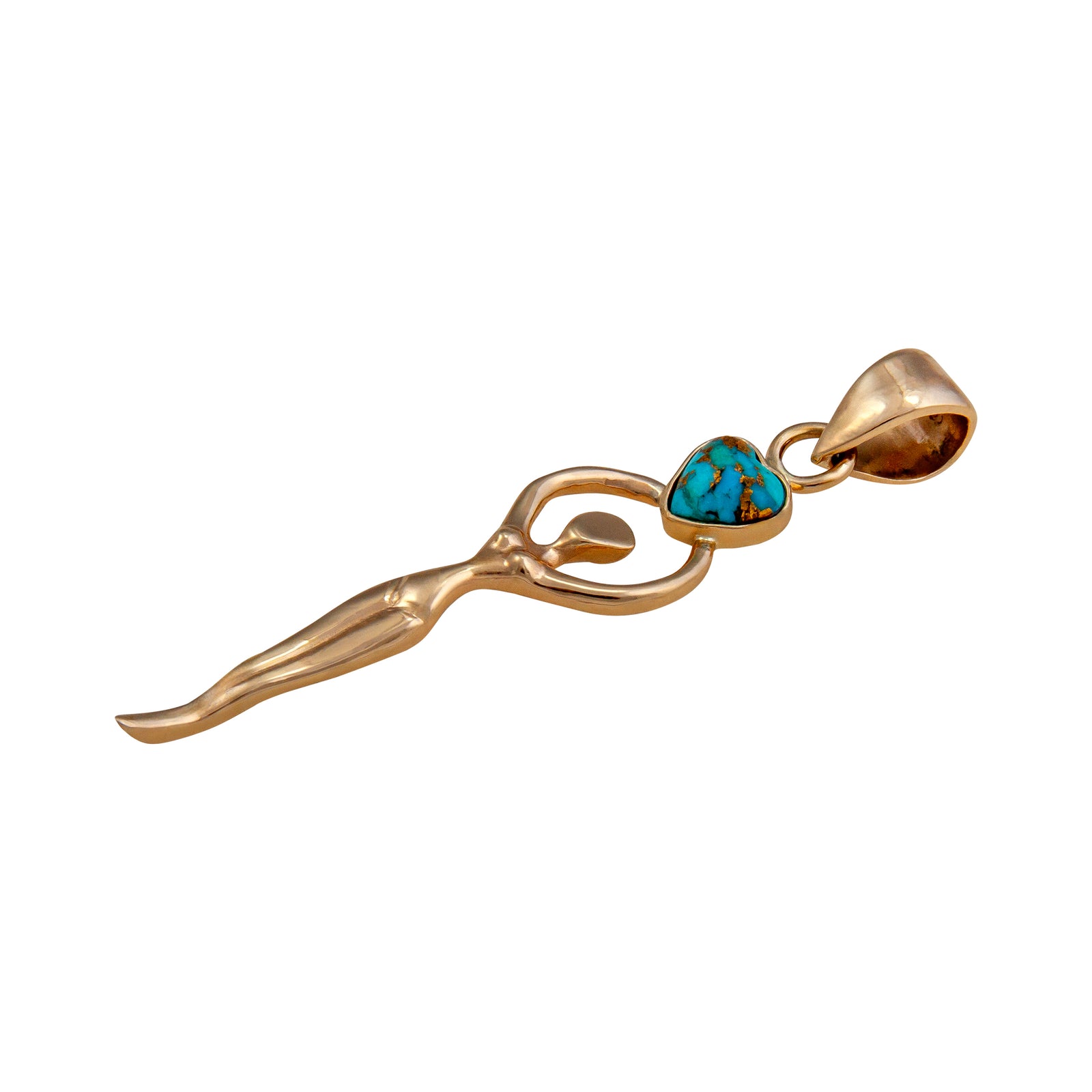 Alchemia Copper Infused Turquoise Heart Goddess Pendant | Charles Albert Jewelry