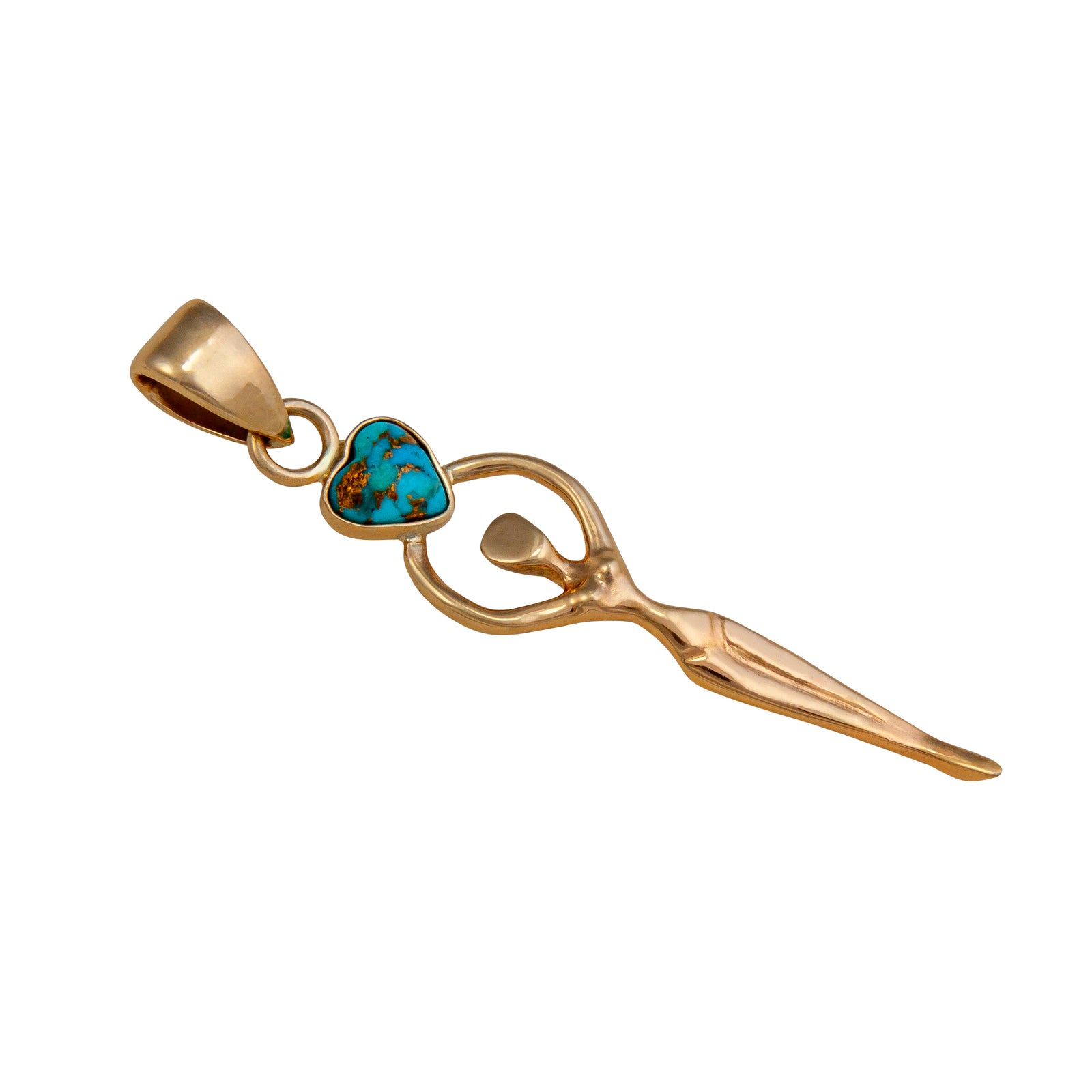 Alchemia Copper Infused Turquoise Heart Goddess Pendant | Charles Albert Jewelry