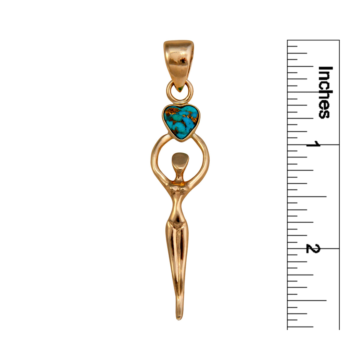 Alchemia Copper Infused Turquoise Heart Goddess Pendant | Charles Albert Jewelry