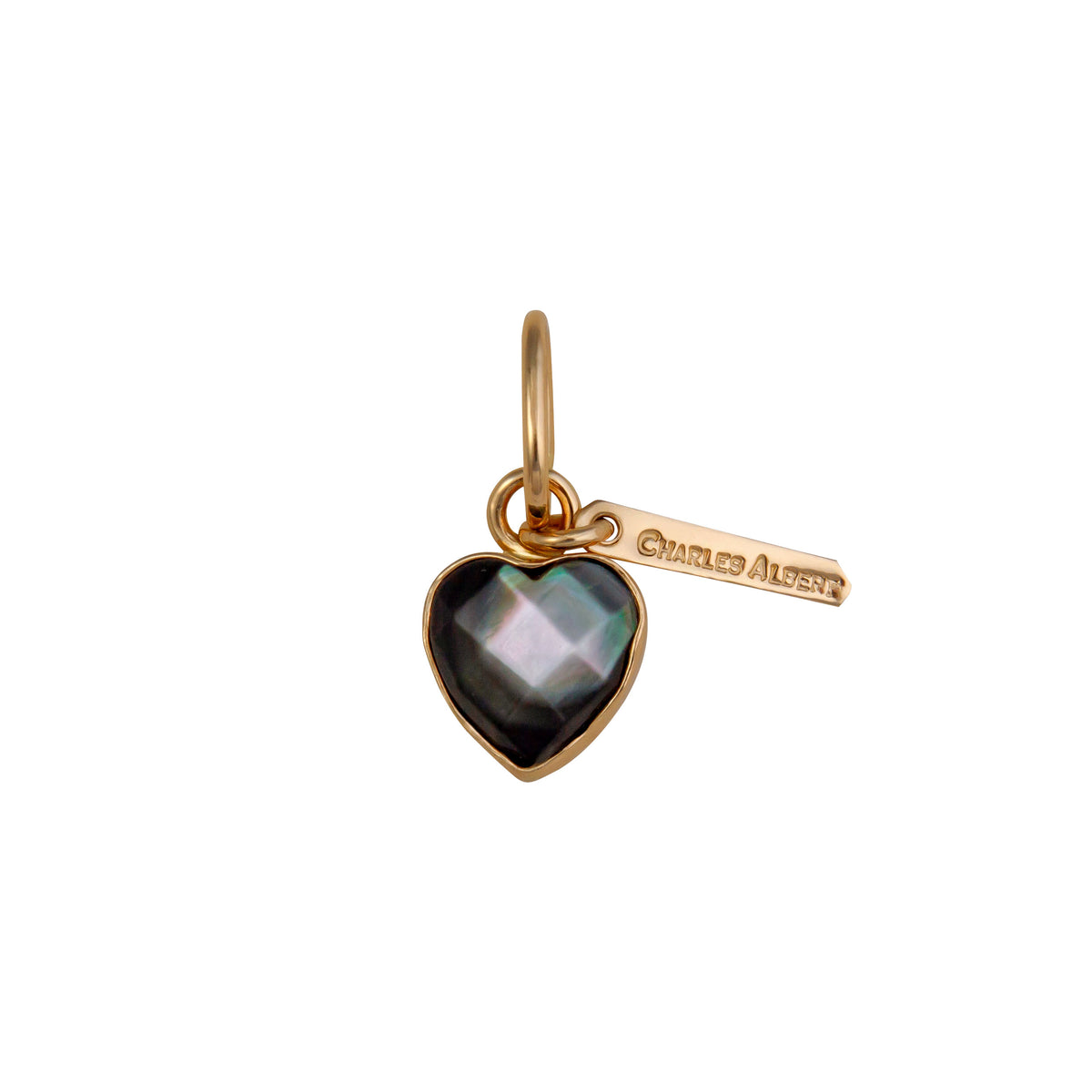 Alchemia Gray Mother of Pearl Faceted Heart Charm Pendant | Charles Albert Jewelry