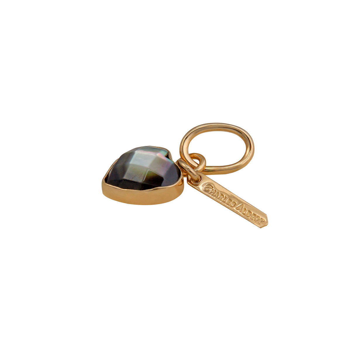 Alchemia Gray Mother of Pearl Faceted Heart Charm Pendant | Charles Albert Jewelry