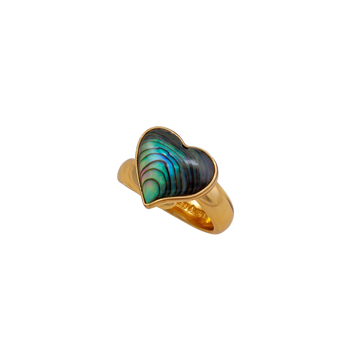 Alchemia Natural Abalone Heart Adjustable Ring | Charles Albert Jewelry