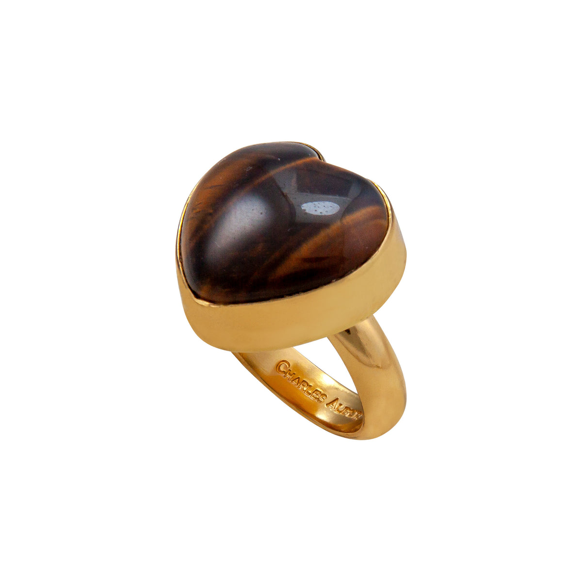 Alchemia Tiger Eye Heart Adjustable Ring | Charles Albert Jewelry
