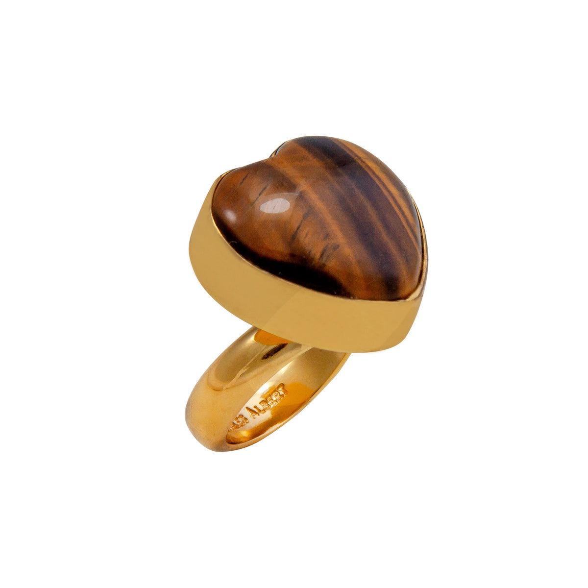 Alchemia Tiger Eye Heart Adjustable Ring | Charles Albert Jewelry