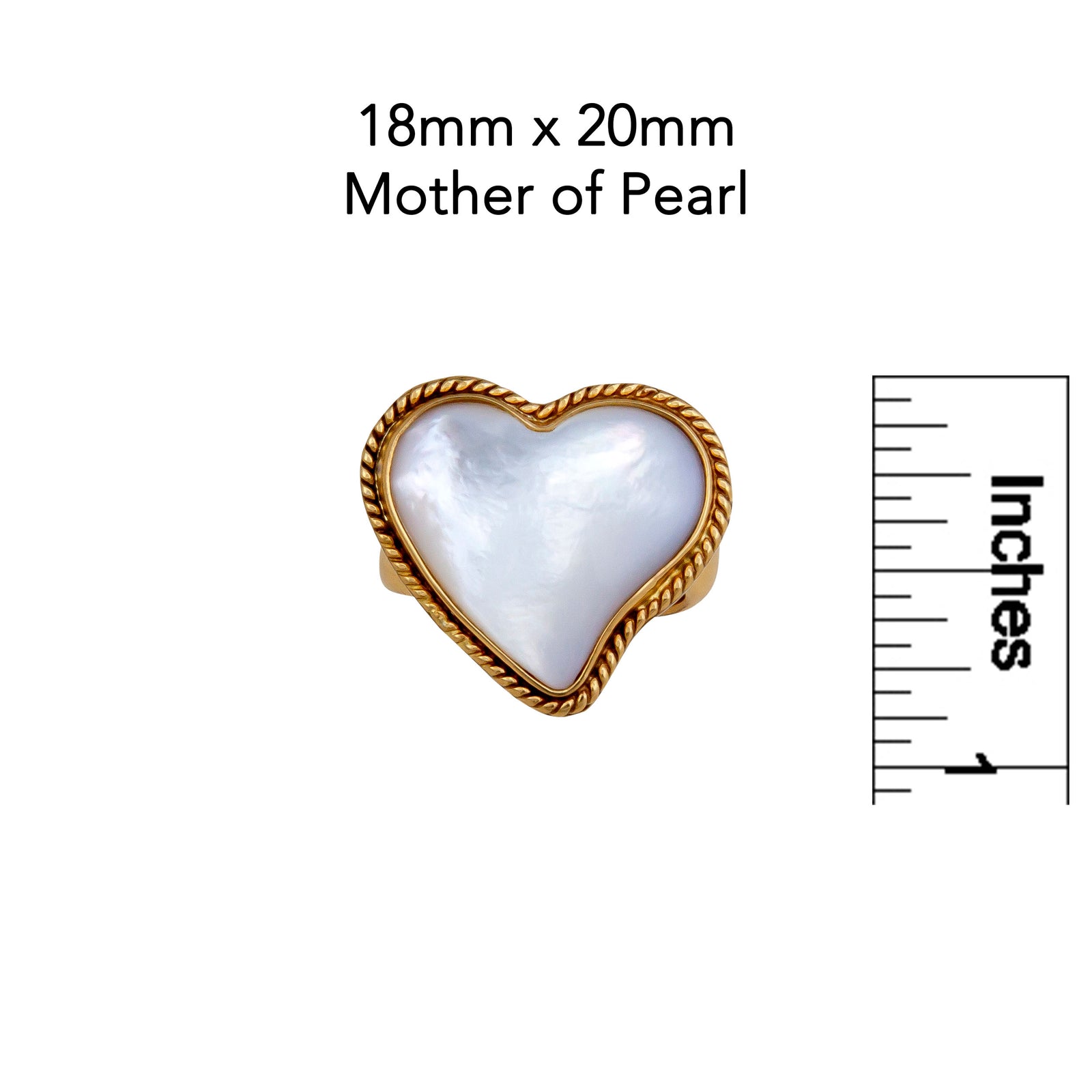 Alchemia Mother of Pearl Heart Rope Adjustable Ring | Charles Albert Jewelry
