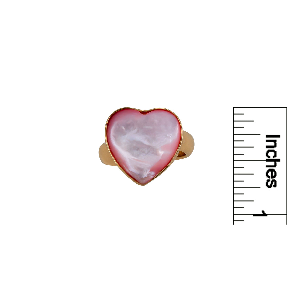 Alchemia Mother of Pearl Pink Heart Adjustable Ring | Charles Albert Jewelry