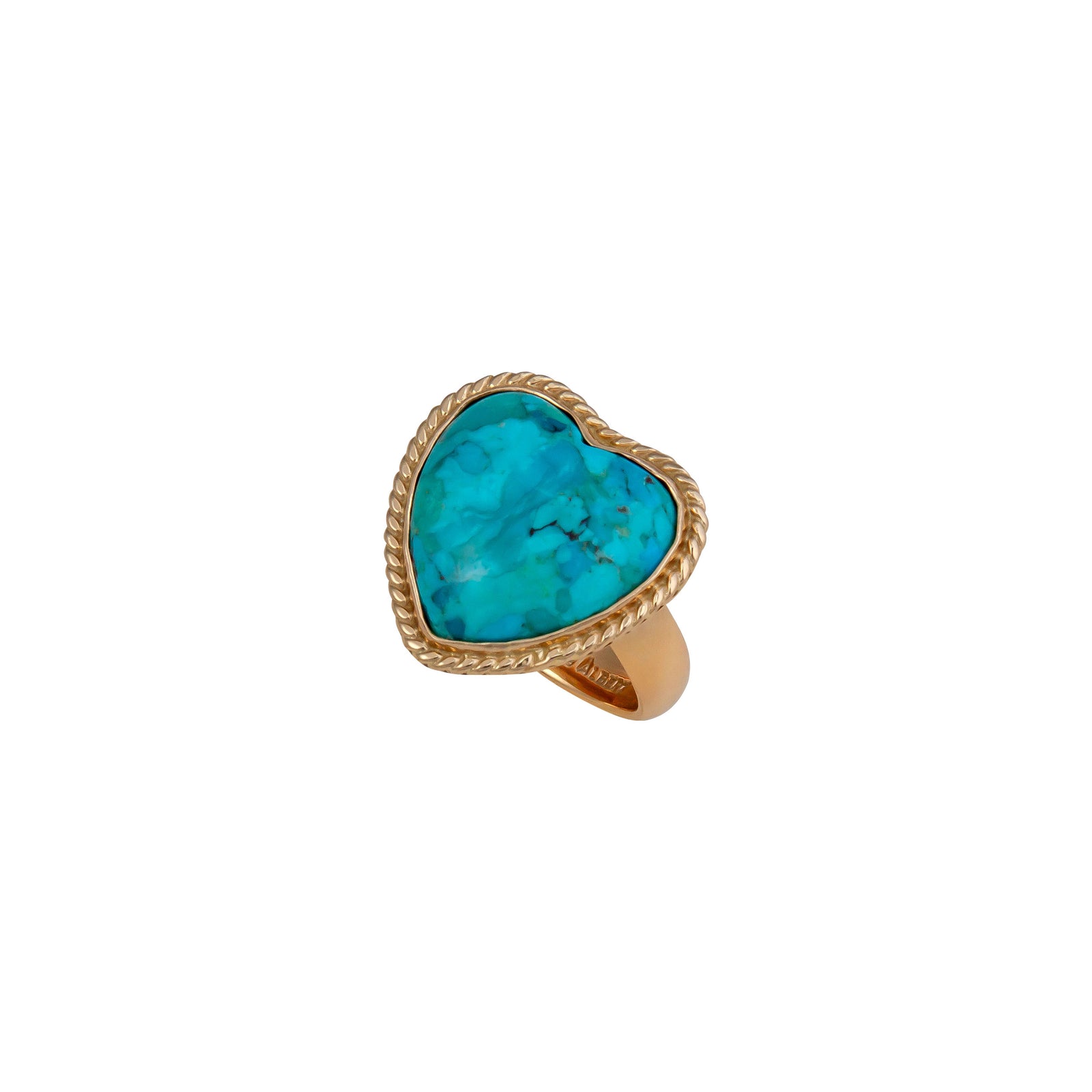 Alchemia Turquoise Heart Rope Adjustable Ring | Charles Albert Jewelry