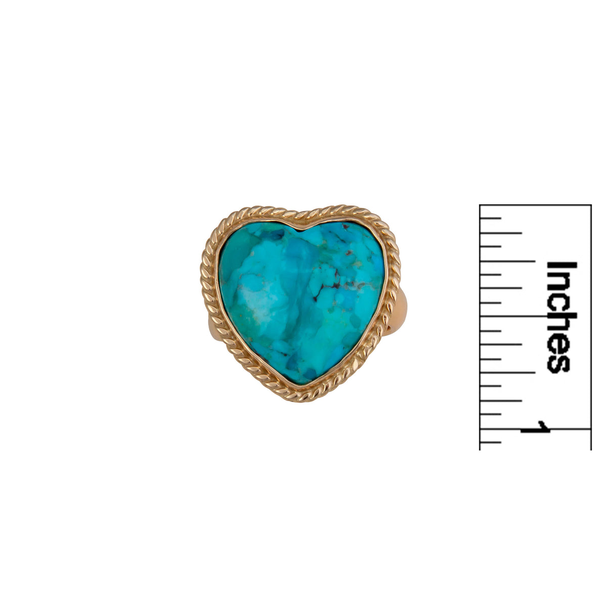 Alchemia Turquoise Heart Rope Adjustable Ring | Charles Albert Jewelry