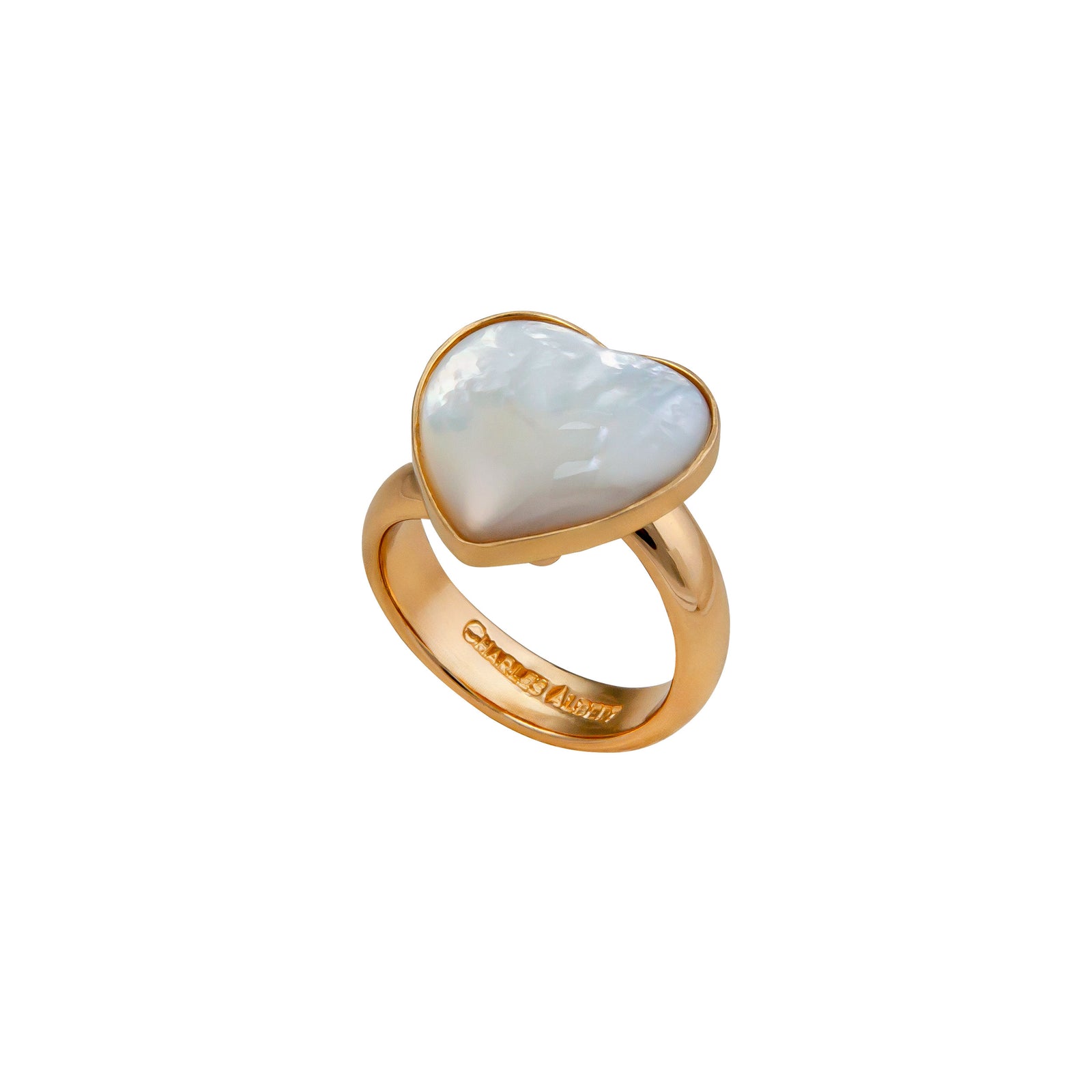 Alchemia Mother of Pearl Heart Adjustable Ring | Charles Albert Jewelry