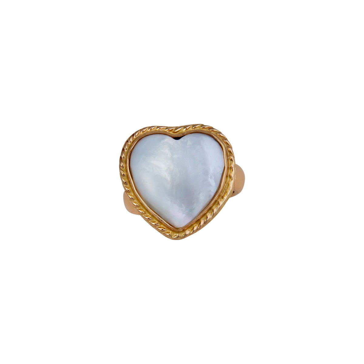 Alchemia Mother of Pearl Heart Rope Adjustable Ring | Charles Albert Jewelry