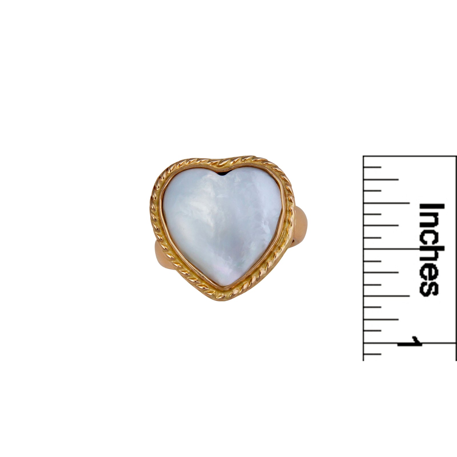 Alchemia Mother of Pearl Heart Rope Adjustable Ring | Charles Albert Jewelry