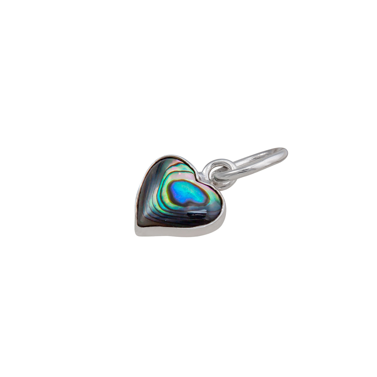 Sterling Silver Natural Abalone Heart Charm Pendant | Charles Albert jewelry
