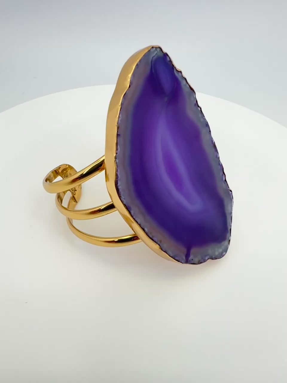 Alchemia Purple Agate Slice Multi-Band Cuff