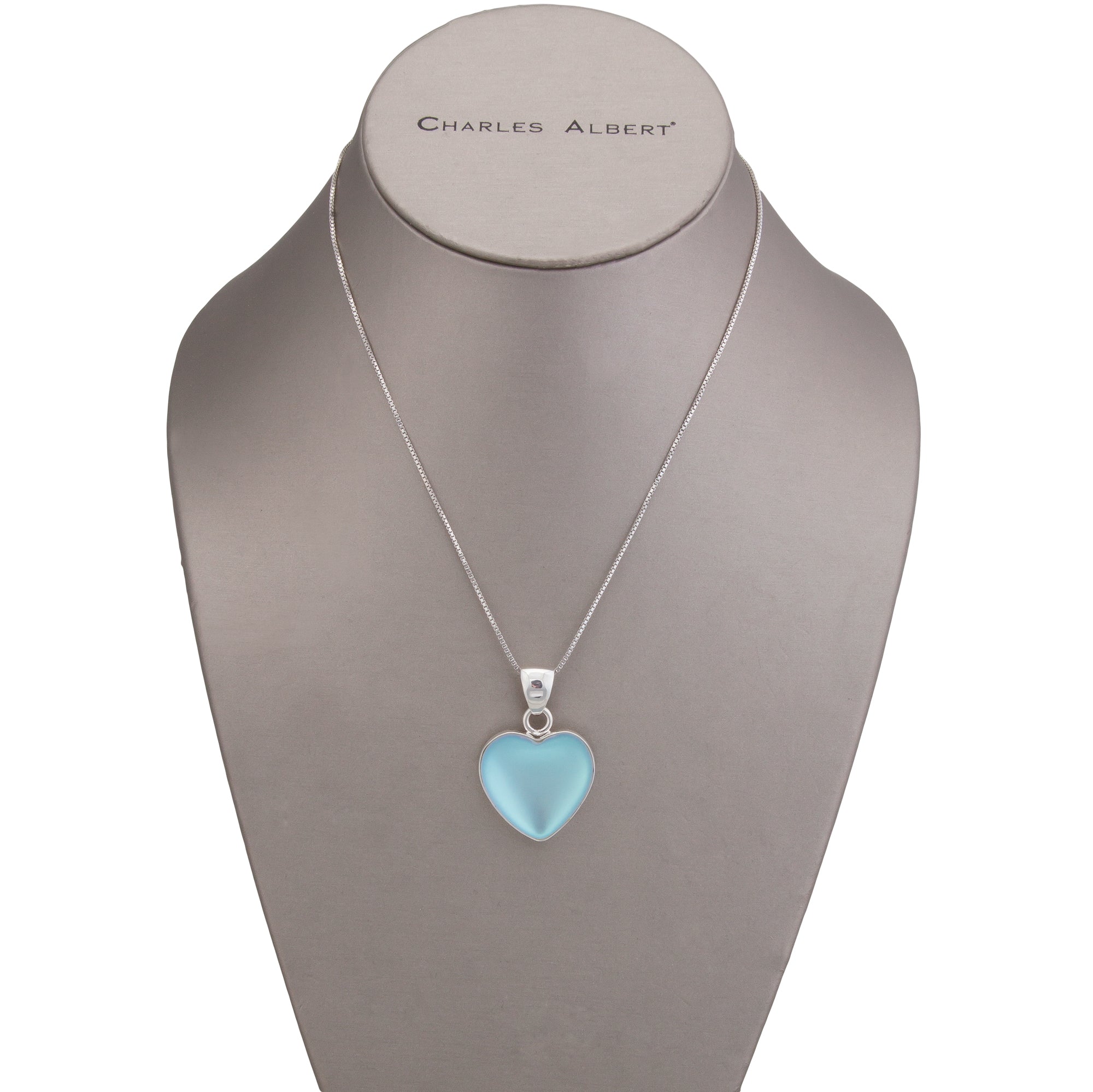 Sterling Silver Luminite Heart Pendant | Charles Albert Jewelry