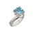 Sterling Silver Square Blue Topaz Prong Set Adjustable Ring | Charles Albert Jewelry
