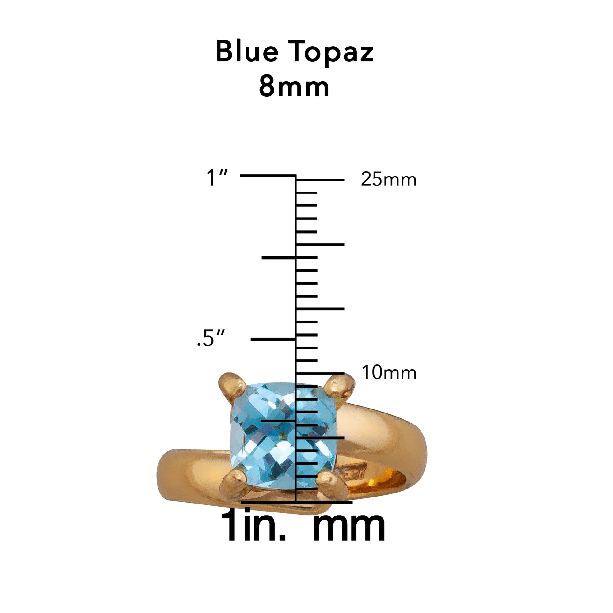 Alchemia Blue Topaz Prong Set Adjustable Ring