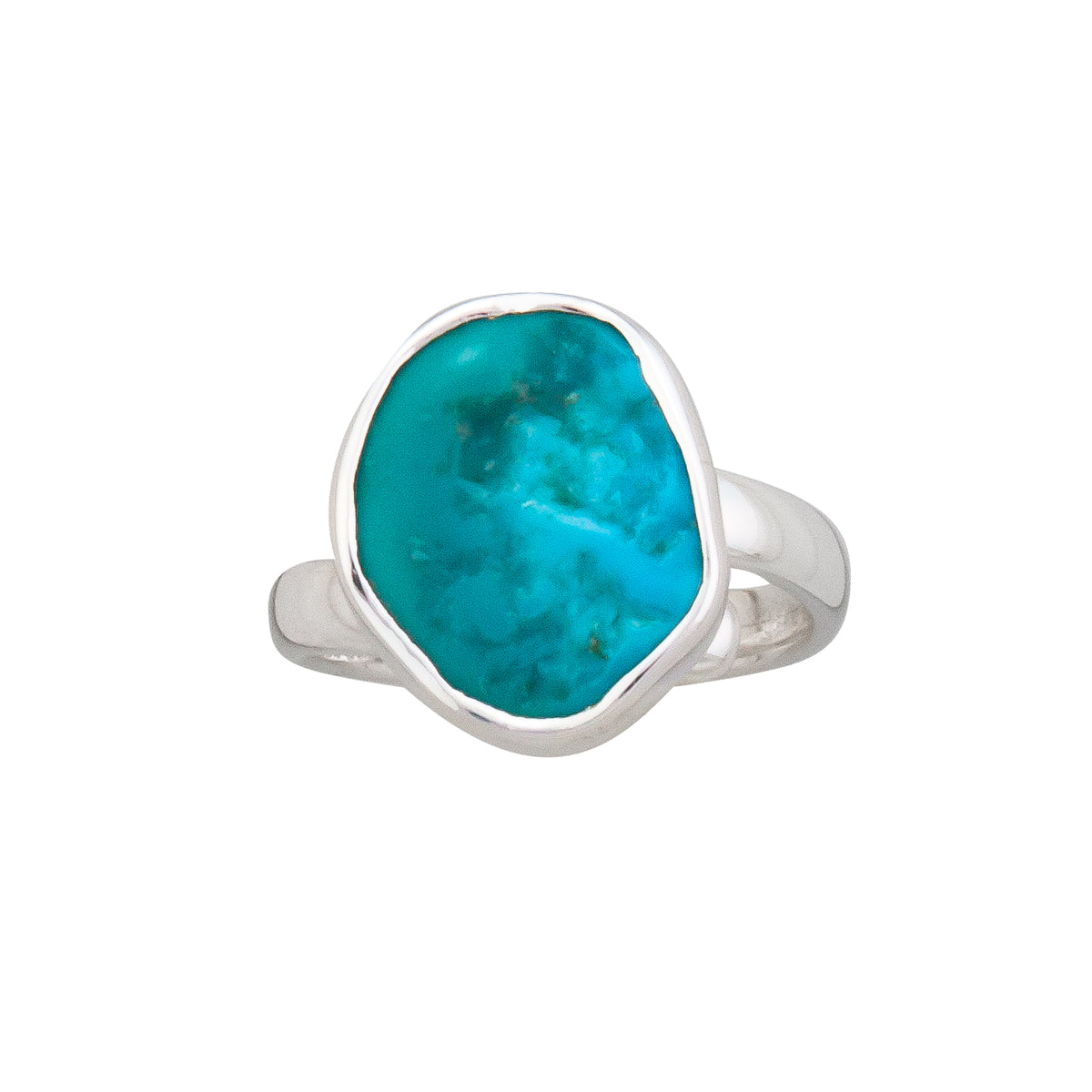 Sterling Silver Sleeping Beauty Turquoise Adjustable Ring - Charles Albert Jewelry