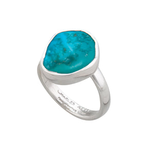 Sterling Silver Sleeping Beauty Turquoise Adjustable Ring - Charles Albert Jewelry